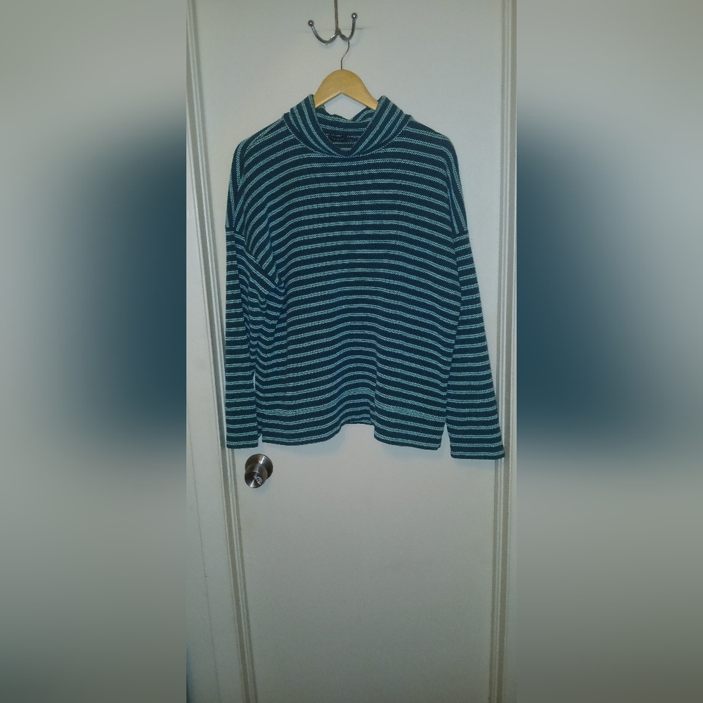 Talbots Striped Mock Neck Sweater Size XL